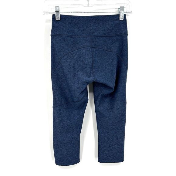 OUTDOOR VOICES Heather Blue Stretch Cropped Workout Athletic Leggings Size XS - Picture 3 of 5